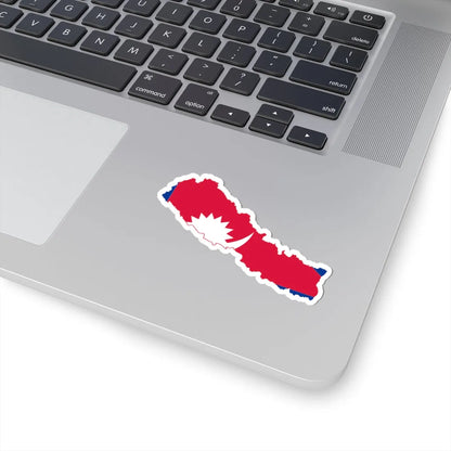 Flag map of Nepal (Nepal) STICKER Vinyl Kiss-Cut Decal - The Sticker Space