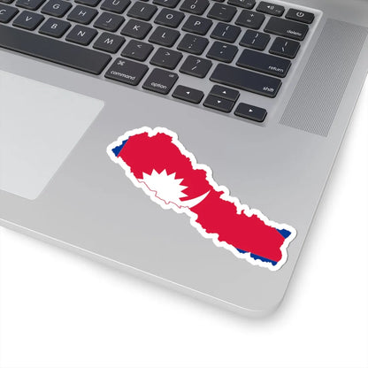 Flag map of Nepal (Nepal) STICKER Vinyl Kiss-Cut Decal - The Sticker Space