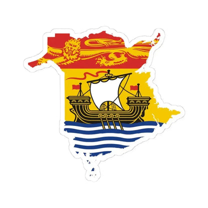 Flag-map of New Brunswick (Canada) STICKER Vinyl Kiss-Cut Decal 4 Inch White - The Sticker Space
