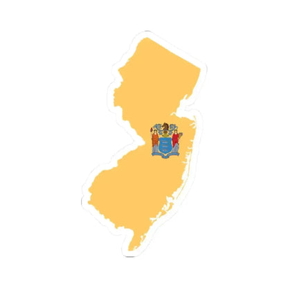 Flag-map of New Jersey (United States) STICKER Vinyl Kiss-Cut Decal 2 Inch White - The Sticker Space