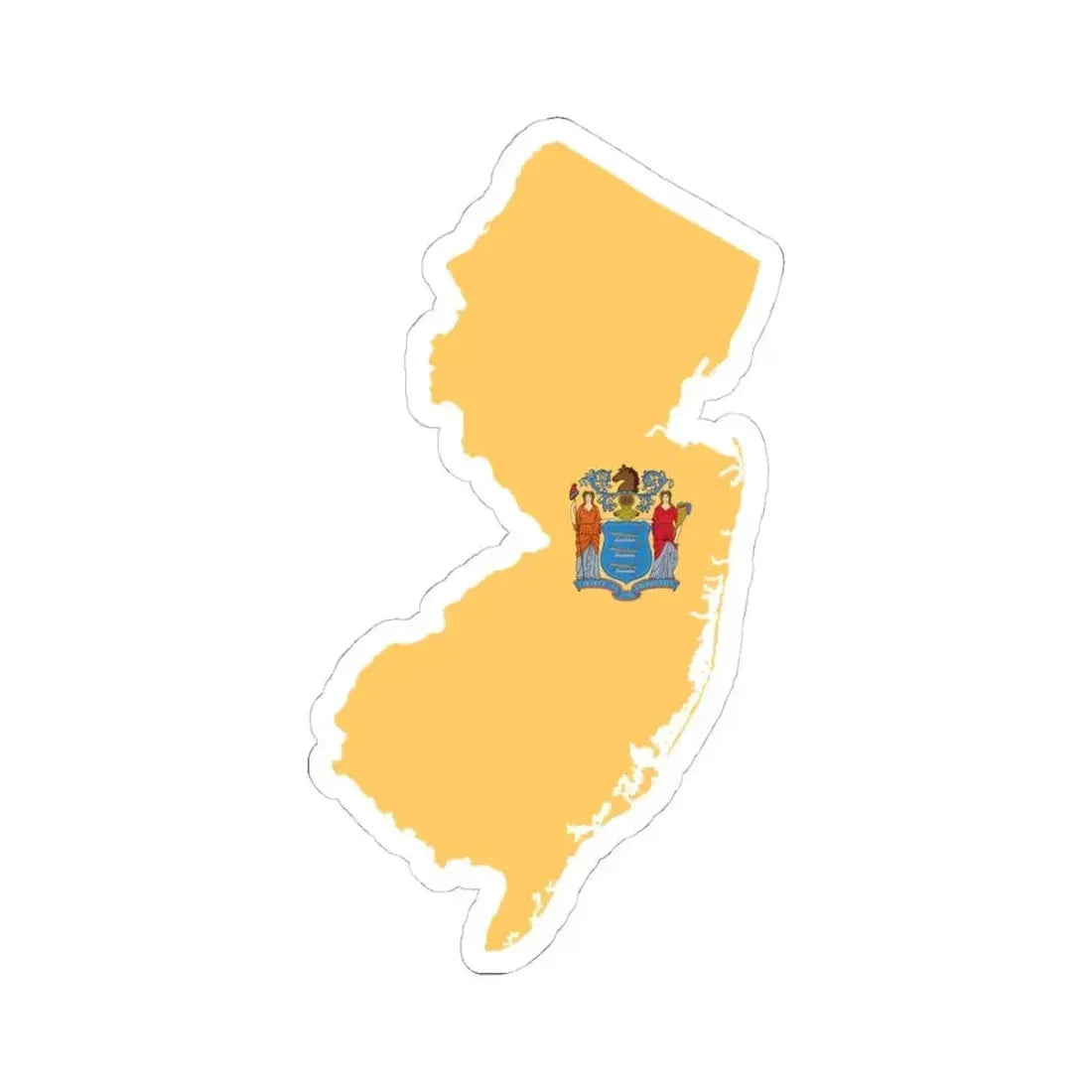 Flag-map of New Jersey (United States) STICKER Vinyl Kiss-Cut Decal 4 Inch White - The Sticker Space