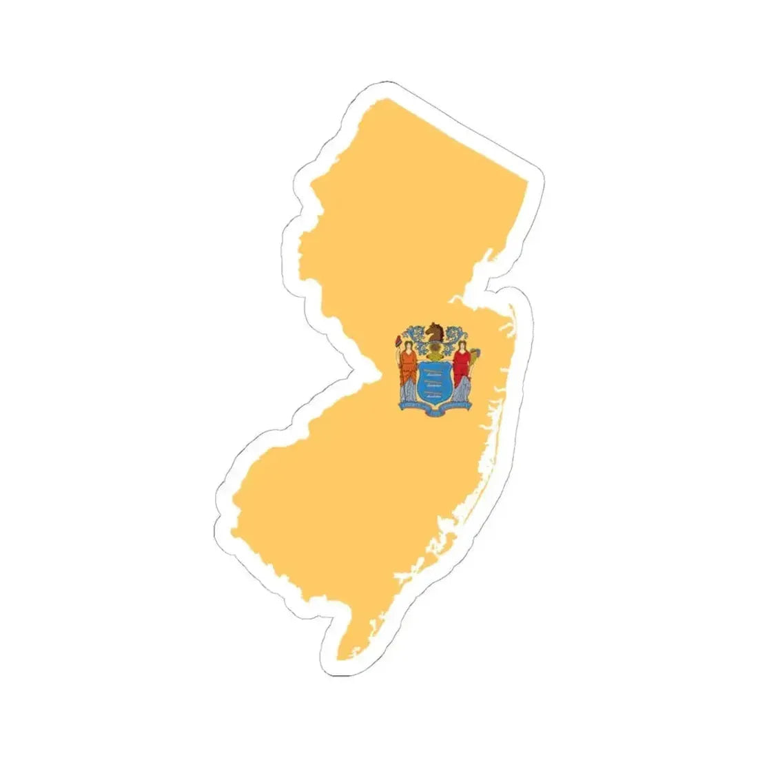 Flag-map of New Jersey (United States) STICKER Vinyl Kiss-Cut Decal 6 Inch White - The Sticker Space