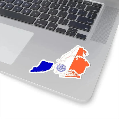 Flag-map of New York City (United States) STICKER Vinyl Kiss-Cut Decal - The Sticker Space