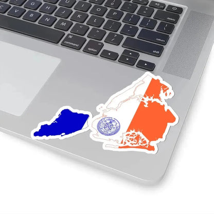 Flag-map of New York City (United States) STICKER Vinyl Kiss-Cut Decal - The Sticker Space
