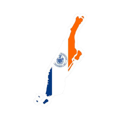 Flag-map of New York County New York (United States) STICKER Vinyl Kiss-Cut Decal 2 Inch White - The Sticker Space