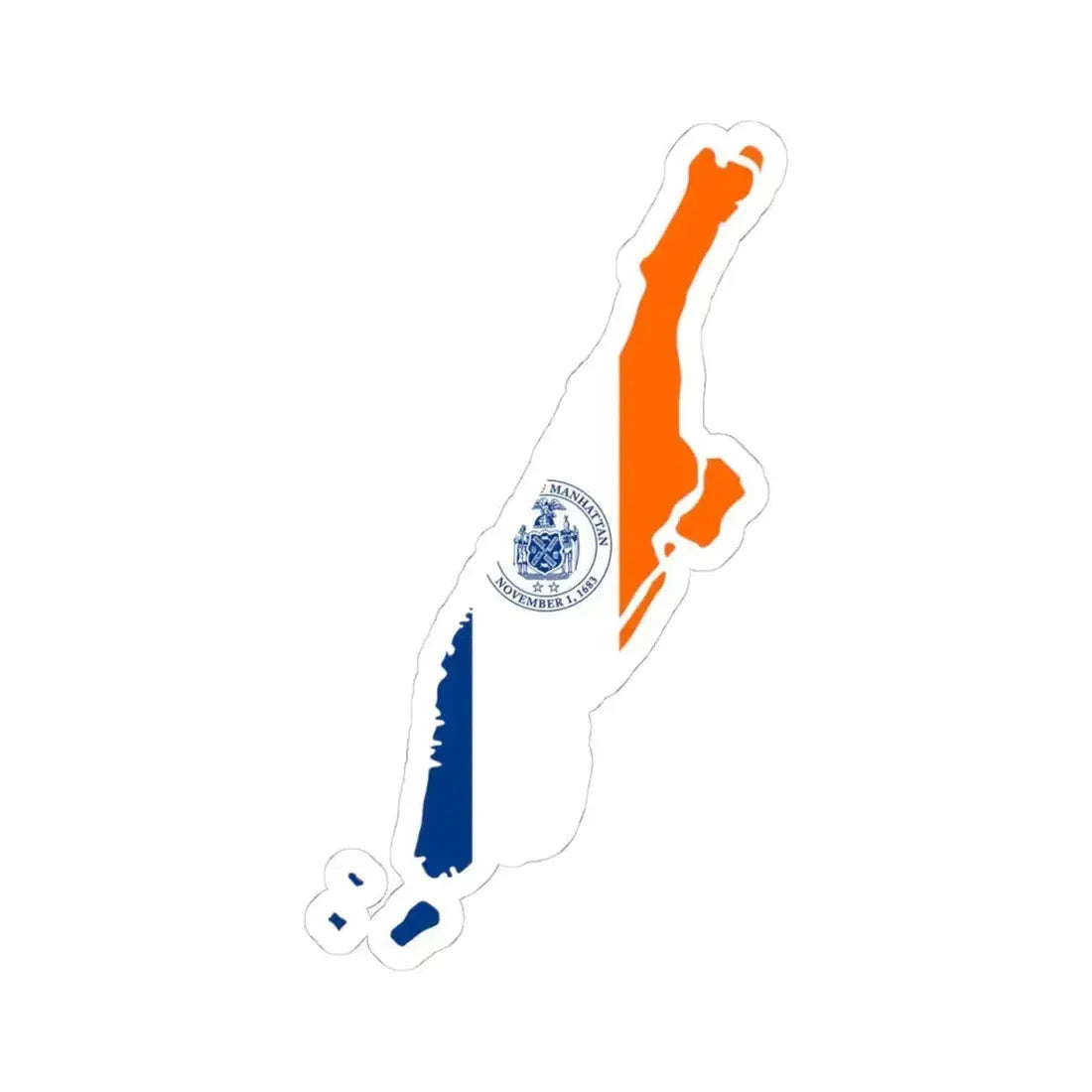 Flag-map of New York County New York (United States) STICKER Vinyl Kiss-Cut Decal 4 Inch White - The Sticker Space