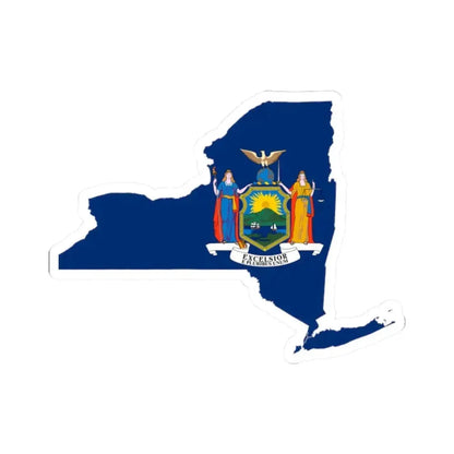 Flag-map of New York (United States) STICKER Vinyl Kiss-Cut Decal 2 Inch White - The Sticker Space