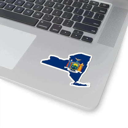 Flag-map of New York (United States) STICKER Vinyl Kiss-Cut Decal - The Sticker Space
