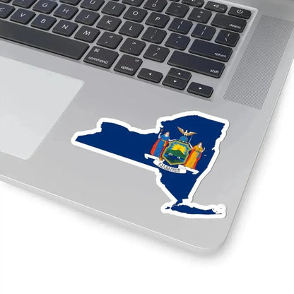 Flag-map of New York (United States) STICKER Vinyl Kiss-Cut Decal - The Sticker Space