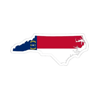 Flag-map of North Carolina (United States) STICKER Vinyl Kiss-Cut Decal 6 Inch White - The Sticker Space