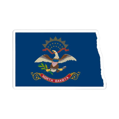 Flag-map of North Dakota (United States) STICKER Vinyl Kiss-Cut Decal 3 Inch White - The Sticker Space