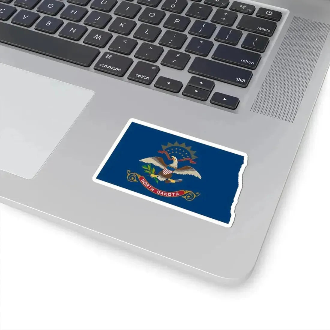 Flag-map of North Dakota (United States) STICKER Vinyl Kiss-Cut Decal - The Sticker Space