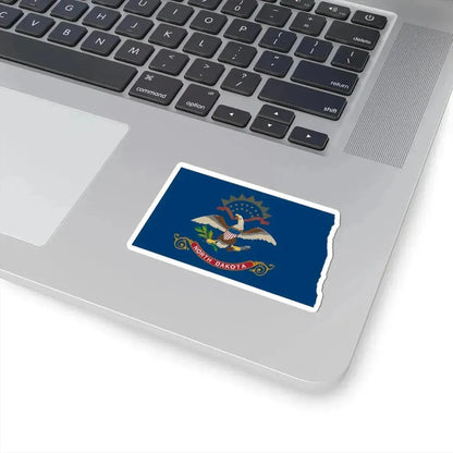 Flag-map of North Dakota (United States) STICKER Vinyl Kiss-Cut Decal - The Sticker Space