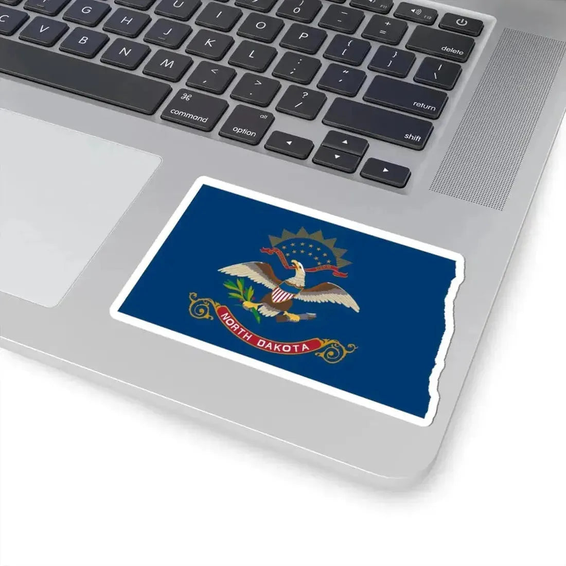 Flag-map of North Dakota (United States) STICKER Vinyl Kiss-Cut Decal - The Sticker Space