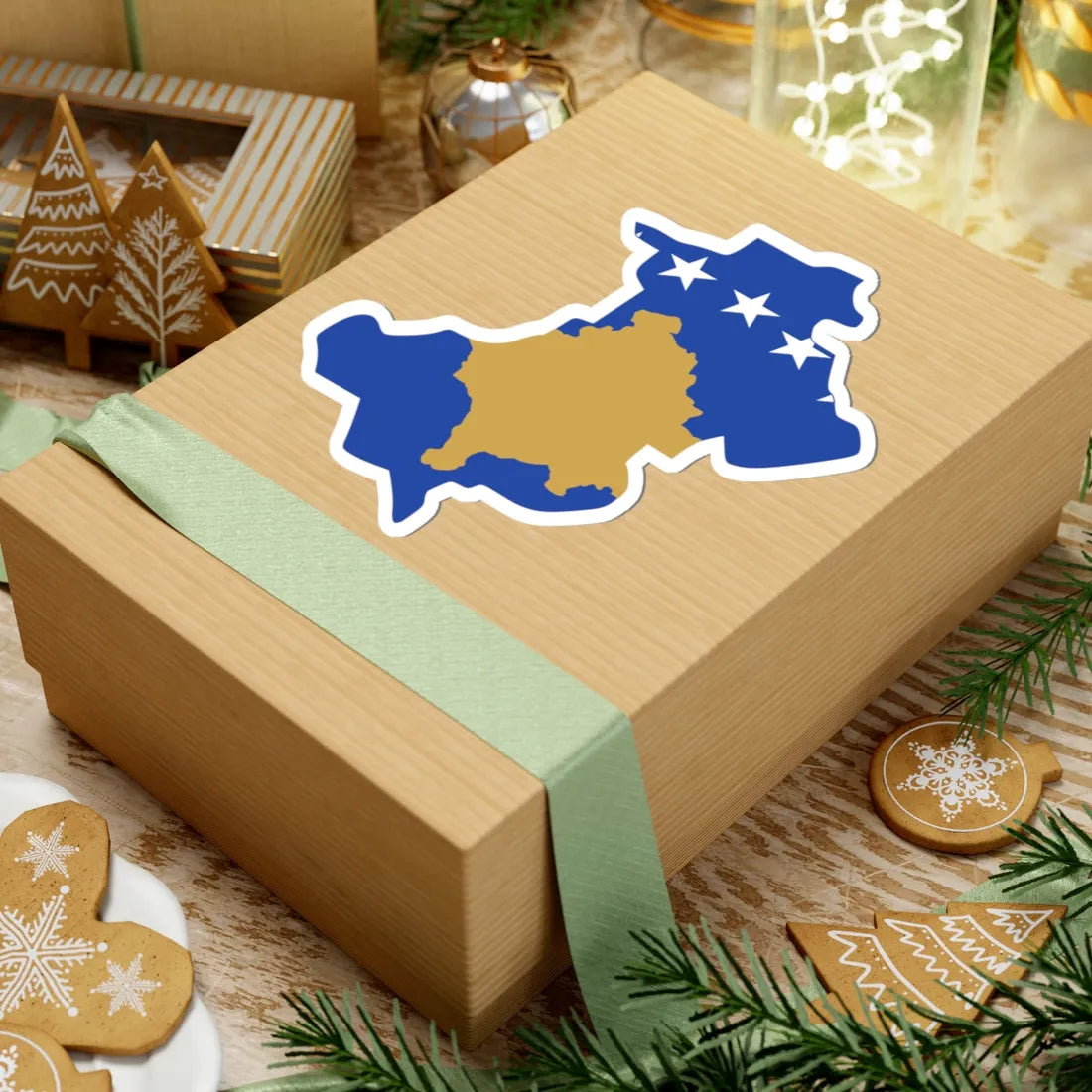 Flag-map of North Kosovo Kosovo (Serbia) STICKER Vinyl Kiss-Cut Decal - The Sticker Space