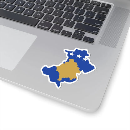 Flag-map of North Kosovo Kosovo (Serbia) STICKER Vinyl Kiss-Cut Decal - The Sticker Space