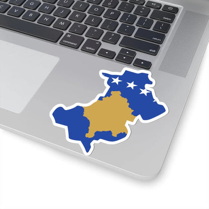Flag-map of North Kosovo Kosovo (Serbia) STICKER Vinyl Kiss-Cut Decal - The Sticker Space