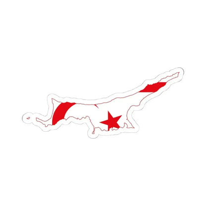 Flag map of Northern Cyprus (Cyprus) STICKER Vinyl Kiss-Cut Decal 4 Inch White - The Sticker Space