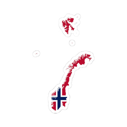 Flag-map of Norway  (Norway) STICKER Vinyl Kiss-Cut Decal 4 Inch White - The Sticker Space