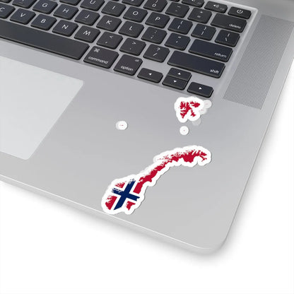 Flag-map of Norway  (Norway) STICKER Vinyl Kiss-Cut Decal - The Sticker Space