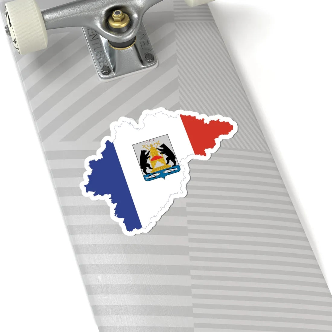 Flag-map of Novgorod Oblast (Russia) STICKER Vinyl Kiss-Cut Decal - The Sticker Space