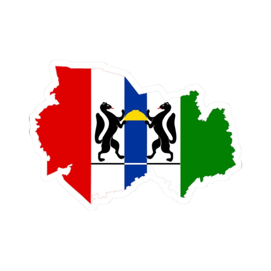 Flag-map of Novosibirsk oblast (Russia) STICKER Vinyl Kiss-Cut Decal 2 Inch White - The Sticker Space