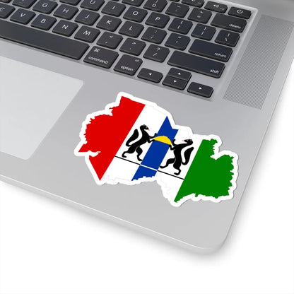 Flag-map of Novosibirsk oblast (Russia) STICKER Vinyl Kiss-Cut Decal - The Sticker Space