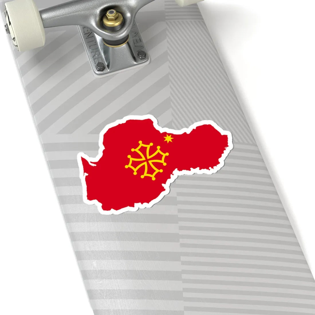 Flag-map of Occitania (France) STICKER Vinyl Kiss-Cut Decal - The Sticker Space