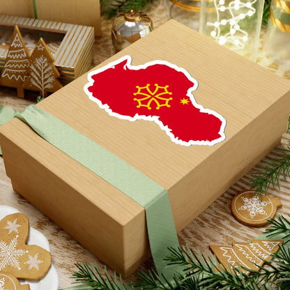 Flag-map of Occitania (France) STICKER Vinyl Kiss-Cut Decal - The Sticker Space