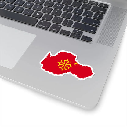 Flag-map of Occitania (France) STICKER Vinyl Kiss-Cut Decal - The Sticker Space