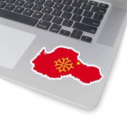 Flag-map of Occitania (France) STICKER Vinyl Kiss-Cut Decal - The Sticker Space