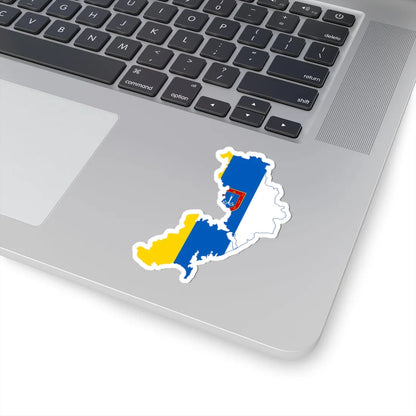 Flag-map of Odesa Oblast (Ukraine) STICKER Vinyl Kiss-Cut Decal - The Sticker Space