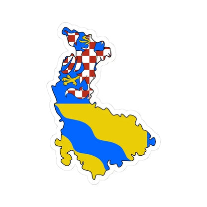 Flag-map of Olomouc Region (Czech Republic) STICKER Vinyl Kiss-Cut Decal 3 Inch White - The Sticker Space