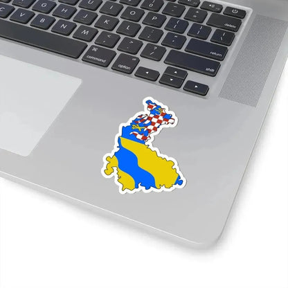 Flag-map of Olomouc Region (Czech Republic) STICKER Vinyl Kiss-Cut Decal - The Sticker Space