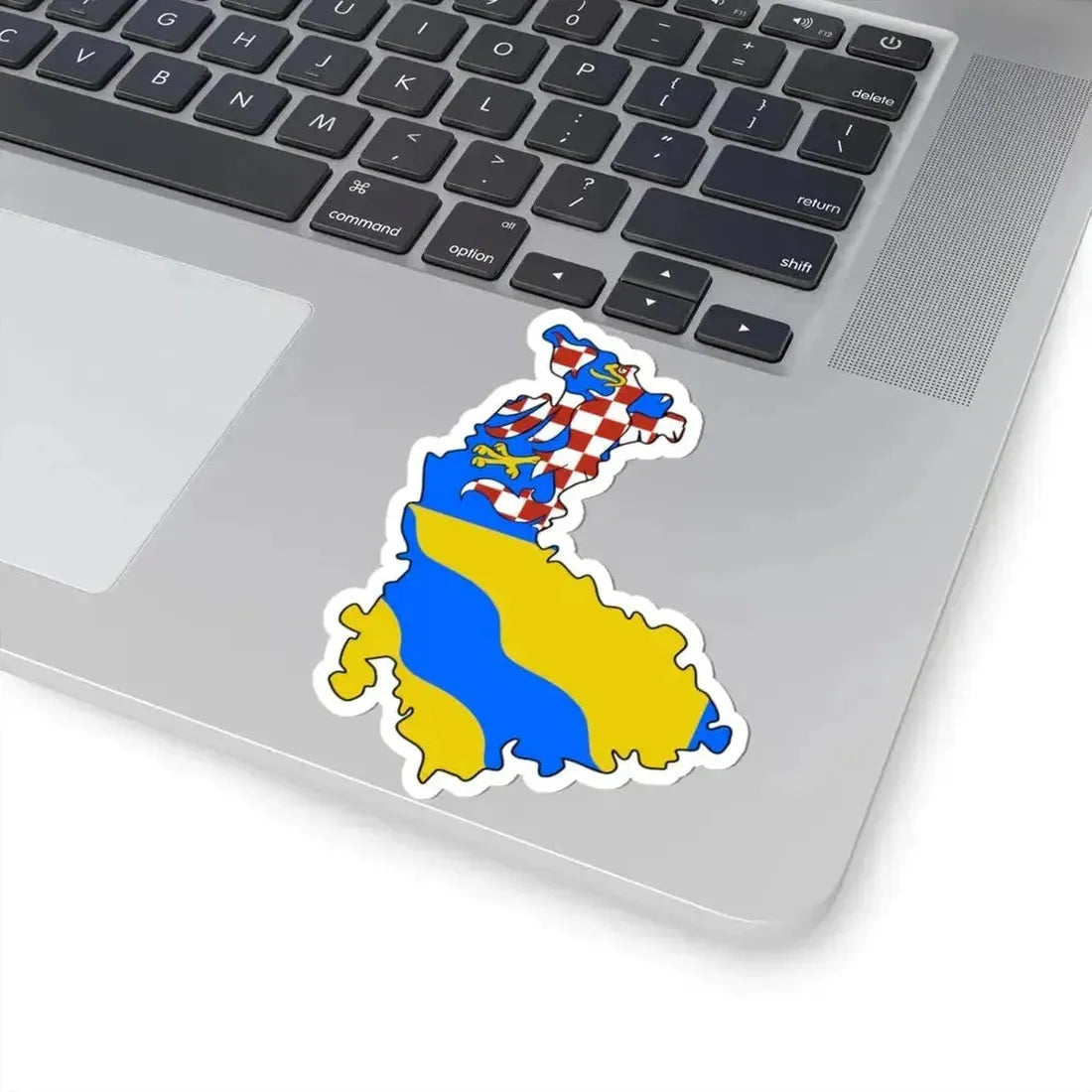 Flag-map of Olomouc Region (Czech Republic) STICKER Vinyl Kiss-Cut Decal - The Sticker Space