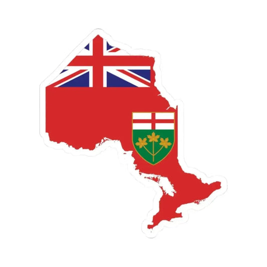 Flag-map of Ontario (Canada) STICKER Vinyl Kiss-Cut Decal 2 Inch White - The Sticker Space