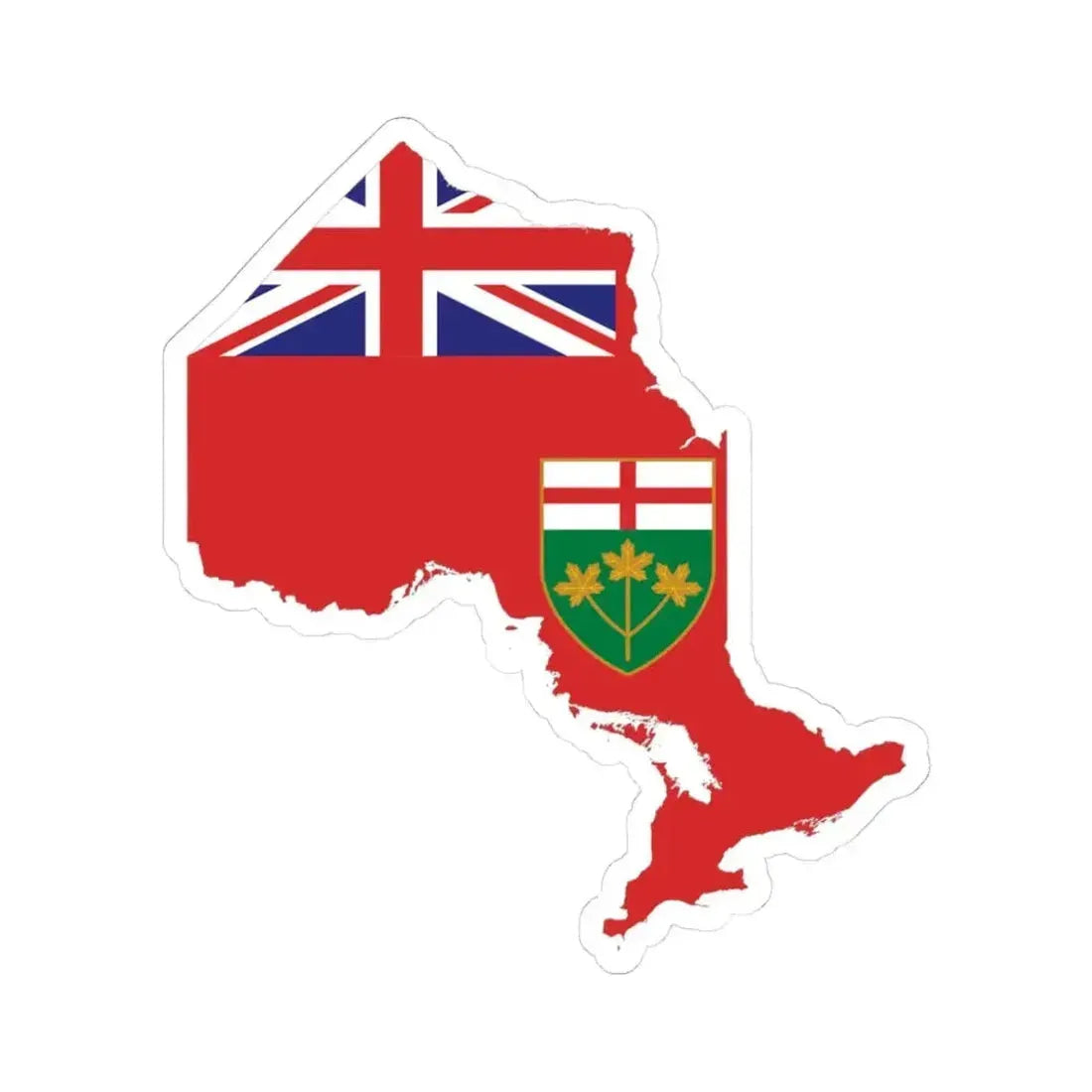 Flag-map of Ontario (Canada) STICKER Vinyl Kiss-Cut Decal 3 Inch White - The Sticker Space