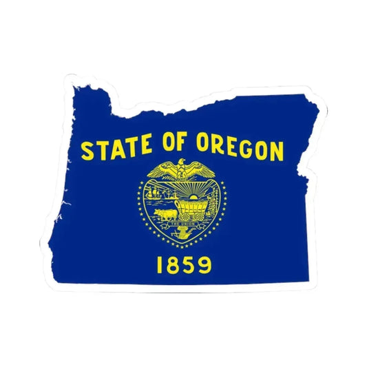 Flag-map of Oregon (United States) STICKER Vinyl Kiss-Cut Decal 2 Inch White - The Sticker Space