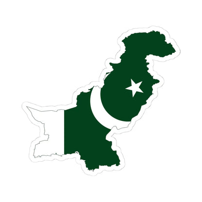 Flag-map of Pakistan de-facto (Pakistan) STICKER Vinyl Kiss-Cut Decal 4 Inch White - The Sticker Space