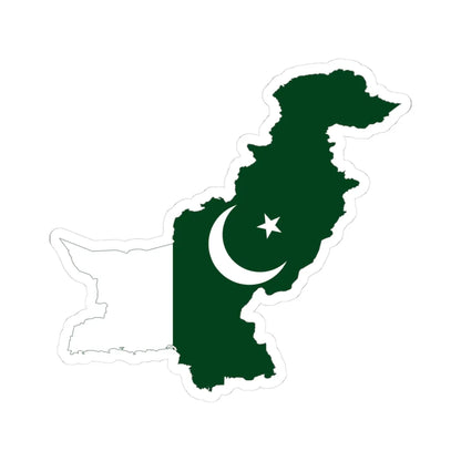 Flag map of Pakistan (Pakistan) STICKER Vinyl Kiss-Cut Decal 3 Inch White - The Sticker Space