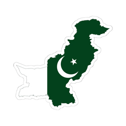 Flag map of Pakistan (Pakistan) STICKER Vinyl Kiss-Cut Decal 6 Inch White - The Sticker Space