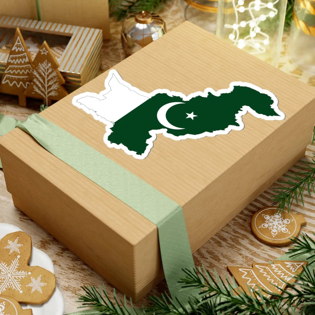 Flag map of Pakistan (Pakistan) STICKER Vinyl Kiss-Cut Decal - The Sticker Space