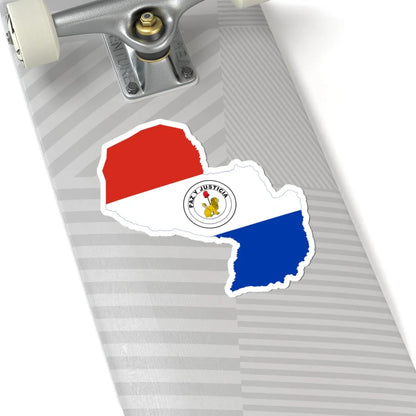 Flag-map of Paraguay reverse (Paraguay) STICKER Vinyl Kiss-Cut Decal - The Sticker Space