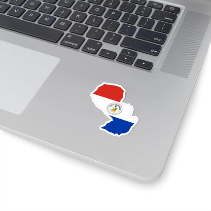 Flag-map of Paraguay reverse (Paraguay) STICKER Vinyl Kiss-Cut Decal - The Sticker Space