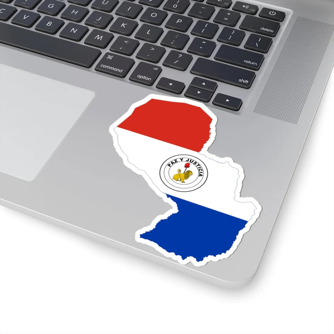 Flag-map of Paraguay reverse (Paraguay) STICKER Vinyl Kiss-Cut Decal - The Sticker Space