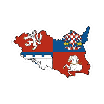 Flag-map of Pardubice Region (Czech Republic) STICKER Vinyl Kiss-Cut Decal 2 Inch White - The Sticker Space