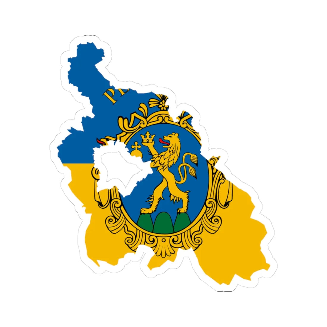 Flag-map of Pest County (Hungary) STICKER Vinyl Kiss-Cut Decal 3 Inch White - The Sticker Space
