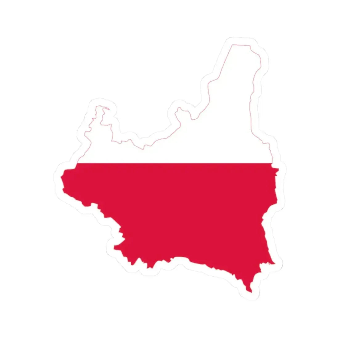 Flag-map of Poland 1918-1939 (Poland) STICKER Vinyl Kiss-Cut Decal 2 Inch White - The Sticker Space