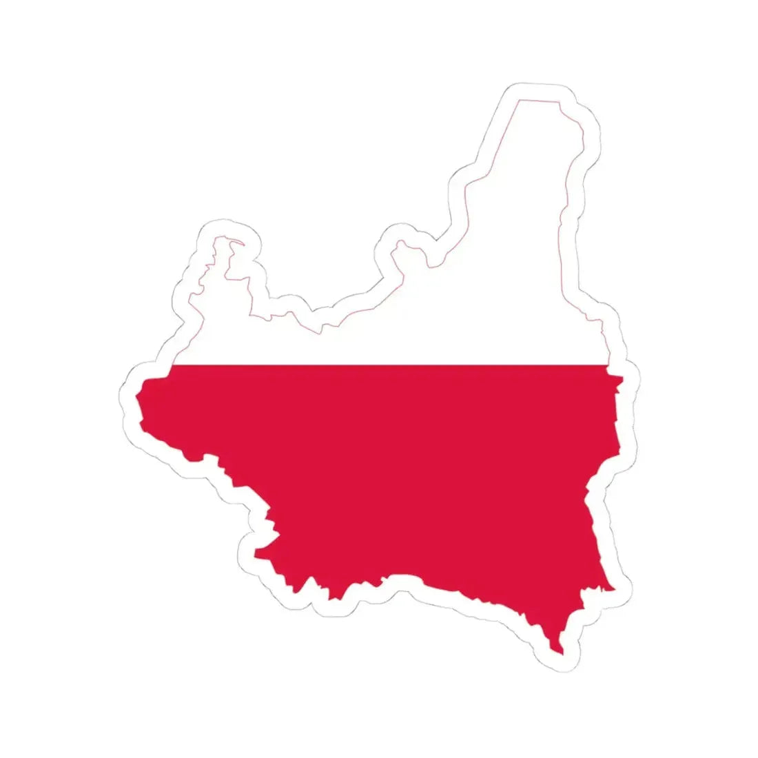Flag-map of Poland 1918-1939 (Poland) STICKER Vinyl Kiss-Cut Decal 4 Inch White - The Sticker Space