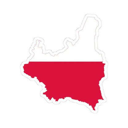 Flag-map of Poland 1918-1939 (Poland) STICKER Vinyl Kiss-Cut Decal 4 Inch White - The Sticker Space
